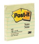 3M 630Ss Post-It Ruled Pad 73 X 73Mm Yellow