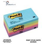 3M 635-5Au Post-It Ruled Pads 73X123Mm Assorted Ultra Pack 5