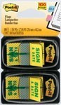3M 680-Sd2 Post-It Message Flags Sign And Date Green Twin Pack 100