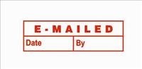 Deskmate PreInked Stamp Emailed Date And By Red