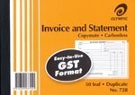Olympic 728 Invoice And Statement Book Landscape Duplicate A5 50 Leaf
