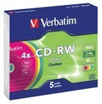 Verbatim Cd-Rw 80Min 2X-4X Coloured Case Pack 5