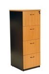 Ys Design Oxley 4 Drawer Filing Cabinet 476X550X1324Mm Beech Ironstone