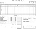 Zions No44 Employee Time Sheets 175 X 215Mm Pack 100