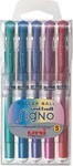 Uni-Ball Gel Impact Rollerball Pen Broad Metallic Colours Pack 5