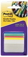 3M 686A1 PostIt Durable Filing Tabs Angled 4 Assorted Colours Pack 24