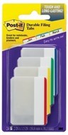 3M 686F1 PostIt Flat Durable Filing Tabs 4 Assorted Colours Pack 24