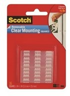 3M 859Med Scotch Removable Mounting Squares Clear 254 X 254Mm Pack 16