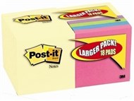 3M 654-14-4B Post-It Original Notes Mixed Pack 90 Sheets Per Pad 76 X 76Mm Yellow/Ultra Pack 18