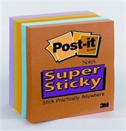 3M 654-5Ssan Post-It Super Sticky Notes 90 Sheet Pad 76 X 76Mm Electric Glow Pack 5
