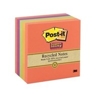 3M 654-5Ssnrp Post-It Super Sticky Recycled Notes 76 X 76Mm Farmers Market Colours Pack 5