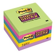 3M 6545-Ssuc Post-It Super Sticky Notes 73 X 73Mm Jewel Pop Assorted Colours Pack 5
