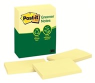 3M 655-Rp Post-It Note Recycled 100 Sheets 73Mm X 123Mm Canary Yellow Pack 12