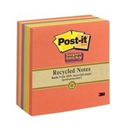 3M 675-6Ssnrp Post-It Super Sticky Notes Recycled 98 X 98Mm Farmers Market Colours Pack 6