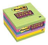 3M 6756Ssuc Post-It Super Sticky Notes Lined 98 X 98Mm Jewel Pop Assorted Colours Pack 6