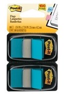 3M 680-Bb2 Post-It Flags Bright Blue Twin Pack 100