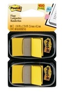 3M 680-Yw2 Post-It Flags Yellow Twin Pack 100