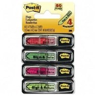 3M 684-Ast1 Post-It Mini Flags Assorted Signature Pack 80