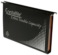 Crystalfile Pp Extra Double Capacity Suspension Files 30Mm Black Box 10