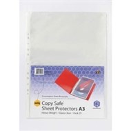 Marbig Copysafe Sheet Protectors Deluxe Portrait A3 Clear Pack 25