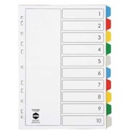 Marbig Pp Dividers A4 10 Tab Multi Coloured