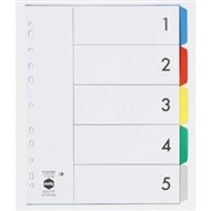 Marbig Polypropylene Dividers Extra Wide A4 5 Tab Multi Coloured