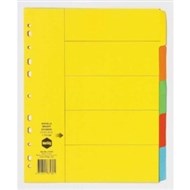 Marbig Extra Wide Dividers A4 5 Tab Manilla Bright
