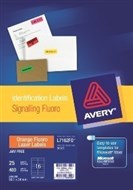 Avery 35972 L7162Fo Laser Labels Fluorescent Orange 16 Per Sheet Pack 25
