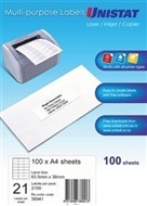 Unistat 38941 Multipurpose Label 21Up 635X38Mm Pack 100