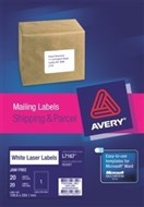 Avery 952007 L7167 Laser Labels Shipping 1 Per Sheet White Pack 20