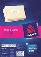 Avery 959005 L7164 Laser Labels Address 12 Per Sheet White Pack 100
