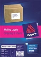 Avery 959009 L7167 Laser Labels Shipping 1 Per Sheet White Pack 100