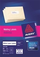 Avery 959012 L7651 Laser Labels Mini Address 65 Per Sheet White Pack 25