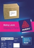 Avery 959031 L7173 Laser Labels Shipping 10 Per Sheet White Pack 100