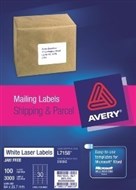Avery 959062 L7158 Laser Labels Address 30 Per Sheet White Pack 100