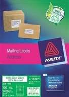 Avery 959121 L7163Ev Enviro Laser Labels Address 14 Sheet Pack 100