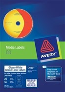 Avery 960100 L7760 Colour Laser Label 117Mm Dia 2 Sheets 50 Labels