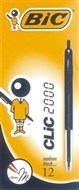 Bic Clic Ballpoint Pen Retractable Medium Black Box 12