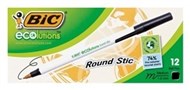 Bic Ecolutions Round Stic Pen Black Box 12