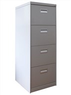 Brownbuilt Octave 4 Drawer Filing Cabinet Silver Grey