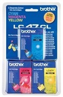 Brother Lc47Cl3Pk Inkjet Cartridge Tri Colour Pack 3