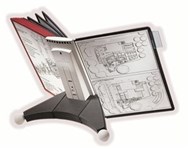 Durable Sherpa Display System A4 10 Panel Desk Unit Black And Red