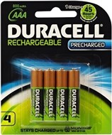 Duracell Batteries Rechargeable Precharged AAA 800Mah Pack 4