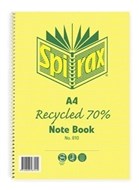 Spirax 810 Recycled Notebook A4 120 Page