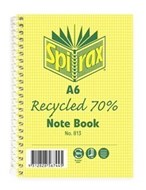 Spirax 813 Recycled Notebook A6 100 Page