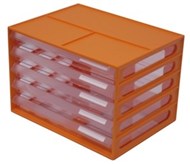 Italplast I 326Fm Fruit A4 Document Cabinet 5 Drawer Mandarin