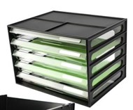Italplast I 326Gr Greenr Document Cabinet 5 Drawer Black