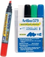Artline 579 Dry Safe Whiteboard Markers Chisel 50Mm Wallet 4