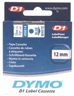 Dymo D1 Labelling Tape Blue On White 12Mm X 7M