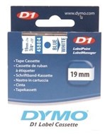 Dymo D1 Labelling Tape Blue On White 19Mm X 7M